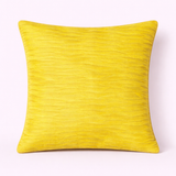 Fabric-Crafted Yellow Cushion Cover – 16"x16" | Wave Textured Design | Premium Poly-Cotton