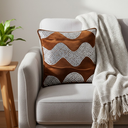 Hand-Crafted Cushion Cover – Light Brown Silver | 12"x12" | Poly Chenille-Cotton | Rich Festive Accent