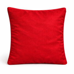 Fabric Crafted Cushion Cover – Red | 16"x16" | Poly Cotton | Premium Shimmer Texture Design