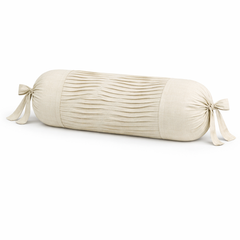 Fabric-Crafted Cylindrical Beige Bolster Cover – 9"x20" | Cotton Polyester Fabric | Lightweight & Elegant