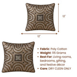 Handcrafted Cushion Cover – Metallic | 12"x12" | Embroidered Decorative Cushion Cover