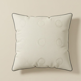 Handcrafted Beige Cushion Cover – 16"x16" | Poly Cotton | Metal Ring Accent Design | Premium Festive Décor