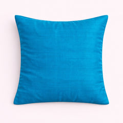 Fabric Crafted Cushion Cover – Turquoise | 12"x12" | Poly Cotton | Geometric Quilted Design