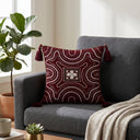Handcrafted Cushion Cover – Maroon | 12"x12" | Embroidered Decorative Cushion Cover with Tassels