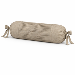 Fabric-Crafted Cylindrical Khaki Bolster Cover – 9"x20" | Cotton Polyester Fabric | Lightweight & Elegant