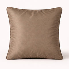 Soil Brown Designer Cushion Cover | 16"x16" | Poly Cotton | Circular Embroidery Cushion Cover for Sofa & Bed