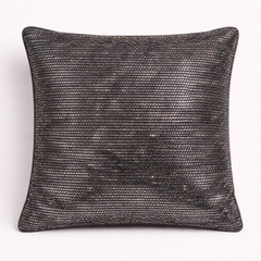 Fabric Crafted Cushion Cover – Black | 16"x16" | Poly Cotton | Premium Shimmer Texture Design