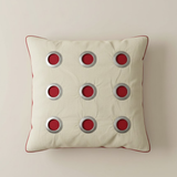 Handcrafted Maroon Accent Cushion Cover – 16"x16" | Poly Cotton | Metal Ring Detail | Premium Festive Décor