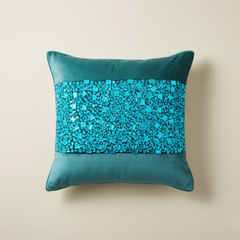 Handcrafted Green Cushion Cover – 12"x12", Premium Poly Cotton