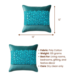 Handcrafted Green Cushion Cover – 12"x12", Premium Poly Cotton
