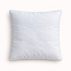 White Designer Cushion Cover | 16"x16" | Poly Cotton | Elegant Circular Embroidery Cushion Cover for Sofa & Bed