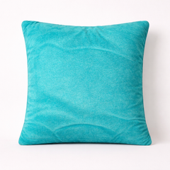 Hand-Crafted Cushion Cover – Turquoise Silver | 12"x12" | Poly Chenille-Cotton | Vibrant Festive Accent