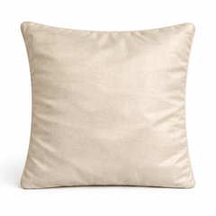 Fabric Crafted Cushion Cover – Cream | 16"x16" | Poly Cotton | Premium Shimmer Sequin Design