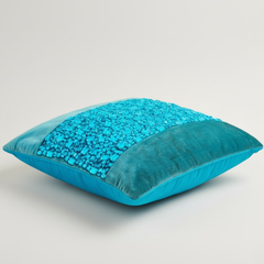 Handcrafted Green Cushion Cover – 16"x16", Premium Poly Cotton