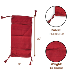 Fabric-Crafted Cylindrical Maroon Bolster Cover – 9"x20" | Polyester Fabric | Lightweight & Elegant