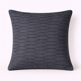 Fabric-Crafted Black Cushion Cover – 16"x16" | Wave Textured Design | Premium Poly-Cotton