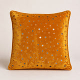 Handcrafted Orange Cushion Cover – 16"x16" | Mirror Dot Embroidery | Premium Poly Cotton | Elegant Decorative Accent