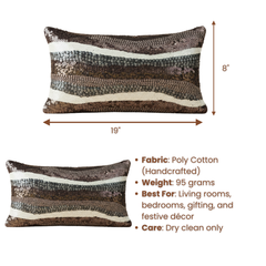 Handcrafted Brown Bolster Cover – 19"x8" | Premium Poly Cotton