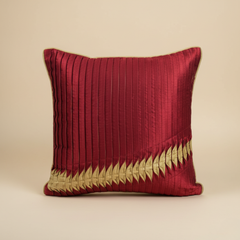 Fabric Crafted Maroon Cushion Cover – 16"x16" | Premium Poly Cotton