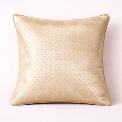 Fabric Crafted Cushion Cover – Cream | 12"x12" | Poly Cotton | Elegant Textured Design