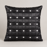 Hand-Crafted Cushion Cover – Black Silver | 16"x16" | Poly-Foam-Cotton | Elegant Festive Accent