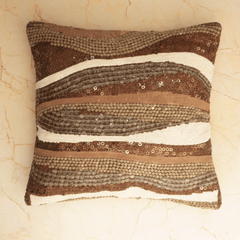 Handcrafted Brown Cushion Cover – 16"x16"