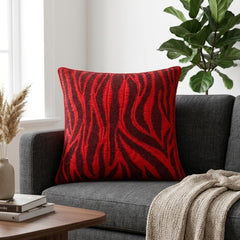 Maroon Textured Decorative Cushion Cover | 16"x16" Modern Abstract Cushion Cover