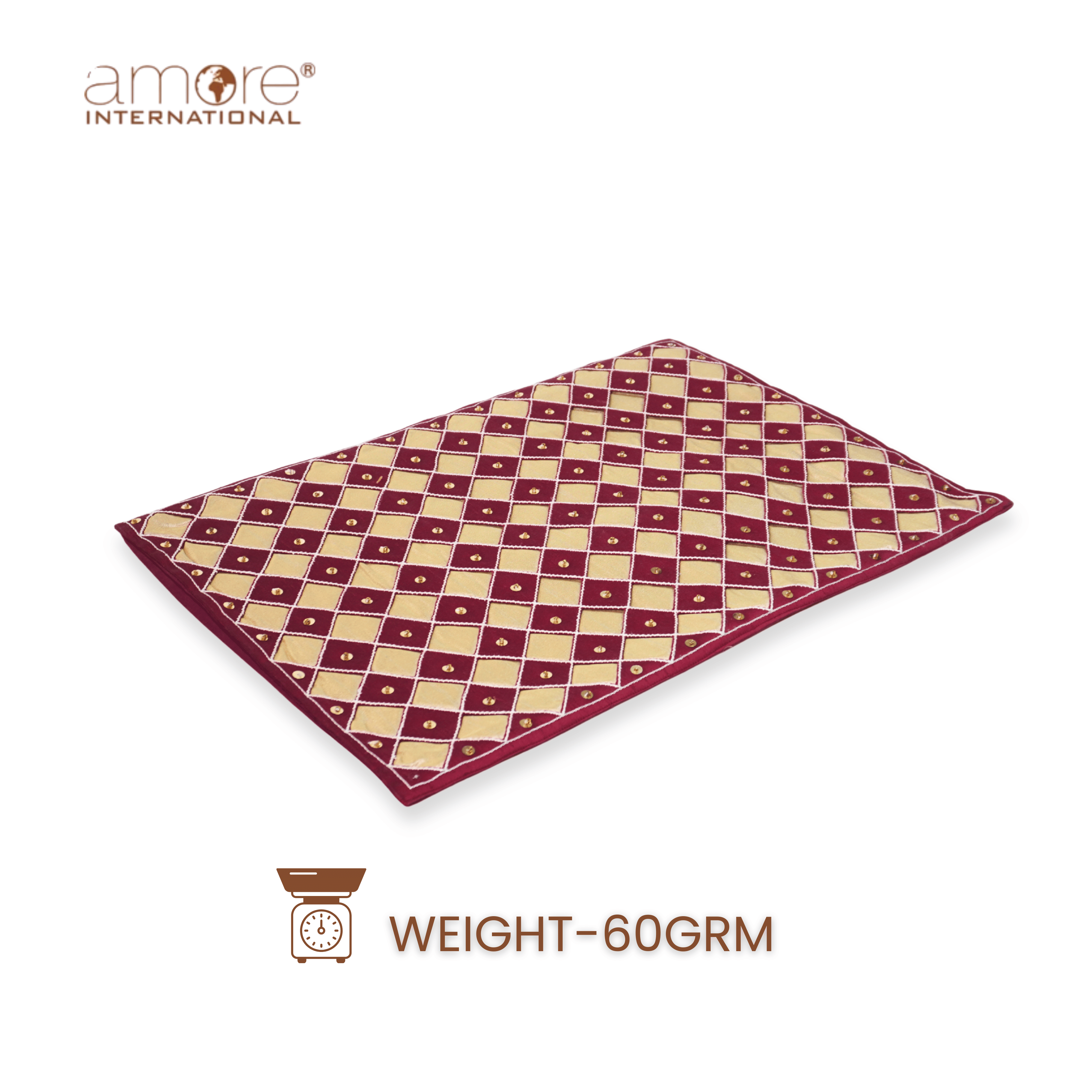 Handcrafted Placemat – Maroon, 12"x18"