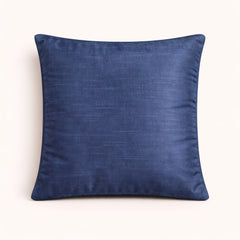 Fabric Crafted Cushion Cover – Royal Blue | 12"x12" | Poly Cotton | Traditional Border Design
