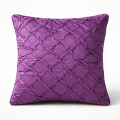 Fabric Crafted Cushion Cover – Purple | 12"x12" | Poly Cotton Fabric | Elegant Crinkle Texture Design
