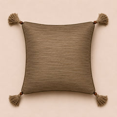 Handcrafted Cushion Cover – Golden Oak | 12"x12" | Embroidered Decorative Cushion Cover