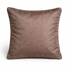 Brown Designer Cushion Cover | 16"x16" | Poly Chenille-Cotton | Embroidered Floral Cushion Cover for Sofa & Bed