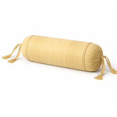 Fabric-Crafted Cylindrical Yellow Bolster Cover – 9"x20" | Polyester Fabric | Lightweight & Elegant