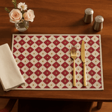 Set of - 4/6 Handcrafted Placemat – Cream, 12"x18"