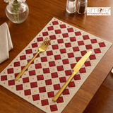 Set of - 4/6 Handcrafted Placemat – Cream, 12"x18"