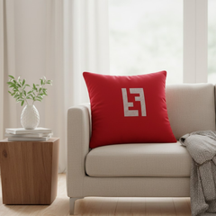 Handcrafted Maroon Cushion Cover – 16"x16" | Minimal Embellished Design | Premium Poly Cotton