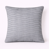 Fabric-Crafted Silver Cushion Cover – 16"x16" | Wave Textured Design | Premium Poly-Cotton