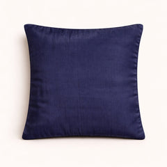 Fabric Crafted Cushion Cover – Navy Blue | 12"x12" | Poly Cotton | Traditional Border Design