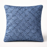 Fabric Crafted Cushion Cover – Blue | 12"x12" | Poly Cotton Fabric | Elegant Crinkle Texture Design