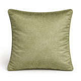 Hand Crafted Cushion Cover – Green | 16"x16" | Poly Chenille-Cotton Fabric | Elegant Embroidered Leaf Design