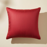 Fabric-Crafted Maroon Cushion Cover – 12"x12" | Modern Geometric Line Texture | Premium Poly Cotton