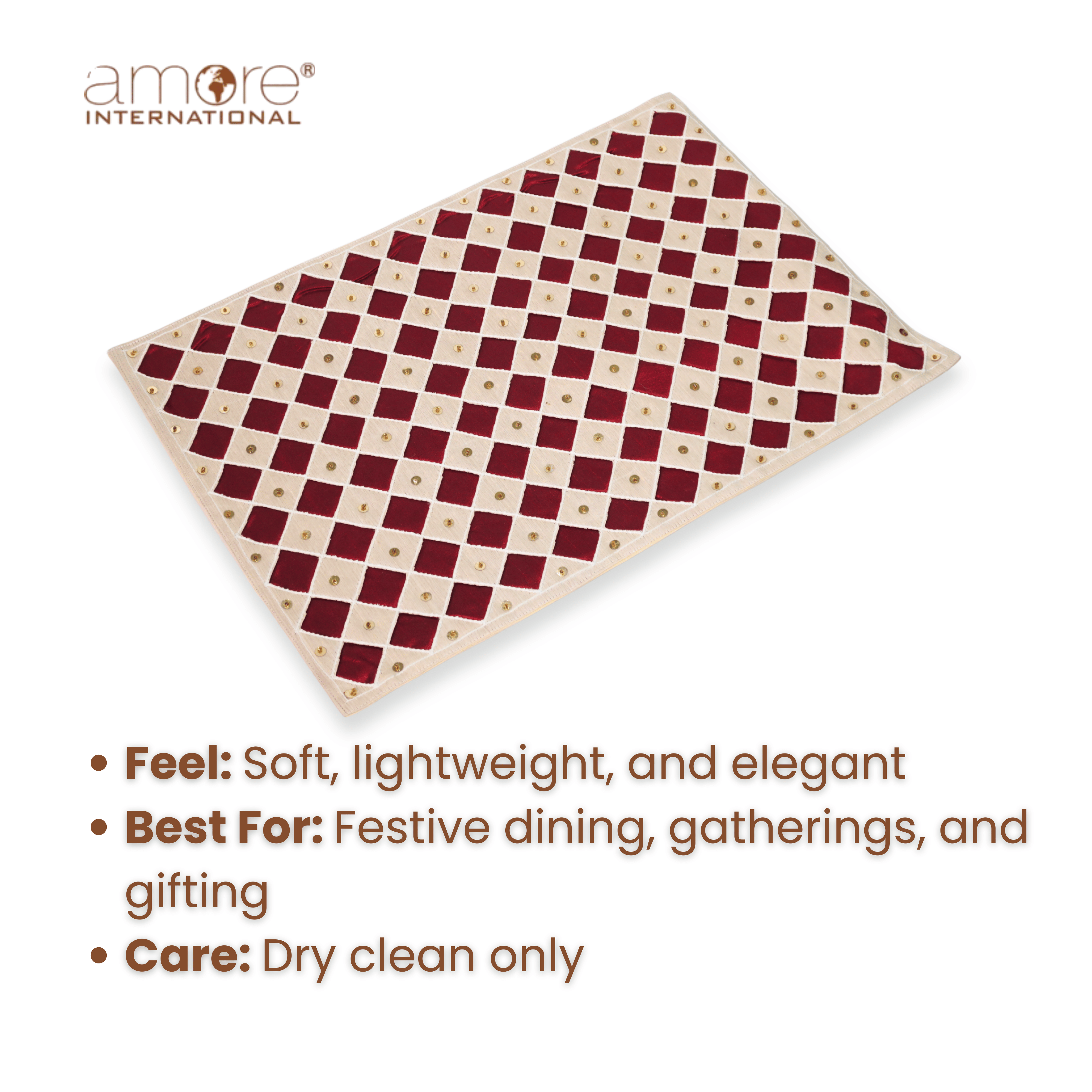 Handcrafted Placemat – Cream, 12"x18"