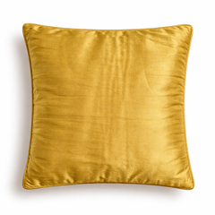 Hand Crafted Cushion Cover – Gold | 12"x12" | Poly Cotton | Decorative Panel Design