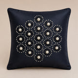 Handcrafted Cushion Cover – Black | 12"x12" | Elegant Poly Cotton Cushion Cover