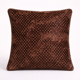 Fabric Crafted Cushion Cover – Brown | 12"x12" | Poly Cotton | Elegant Diamond Texture Design