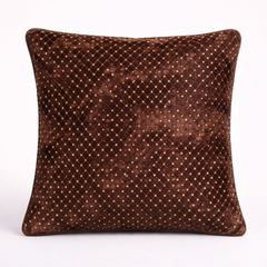 Fabric Crafted Cushion Cover – Brown | 12"x12" | Poly Cotton | Elegant Diamond Texture Design