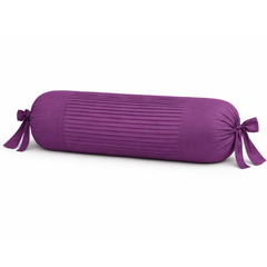 Fabric-Crafted Cylindrical Purple Bolster Cover – 15"x32" | Cotton Polyester Fabric | Premium & Elegant