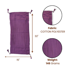 Fabric-Crafted Cylindrical Purple Bolster Cover – 15"x32" | Cotton Polyester Fabric | Premium & Elegant