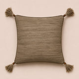 Handcrafted Cushion Cover – Beige | 16"x16" | Embroidered Decorative Cushion Cover