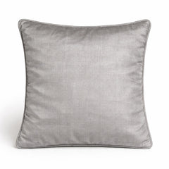 Hand Crafted Cushion Cover – Cream | 16"x16" | Poly Chenille-Cotton Fabric | Elegant Embroidered Leaf Design